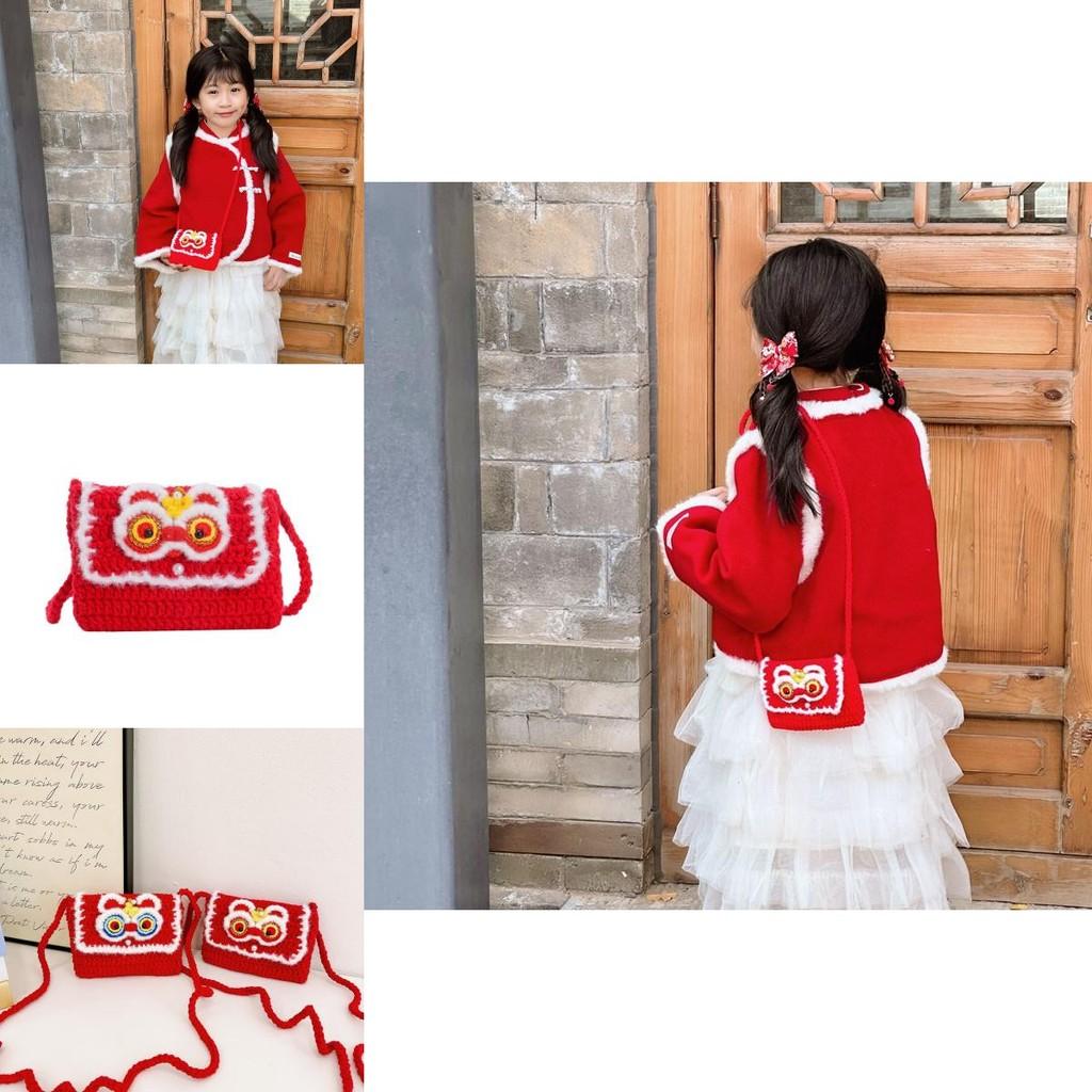 Delightful Lion Shaped Crochet Kids Coin Purse Soft And Breathable Yarn Material