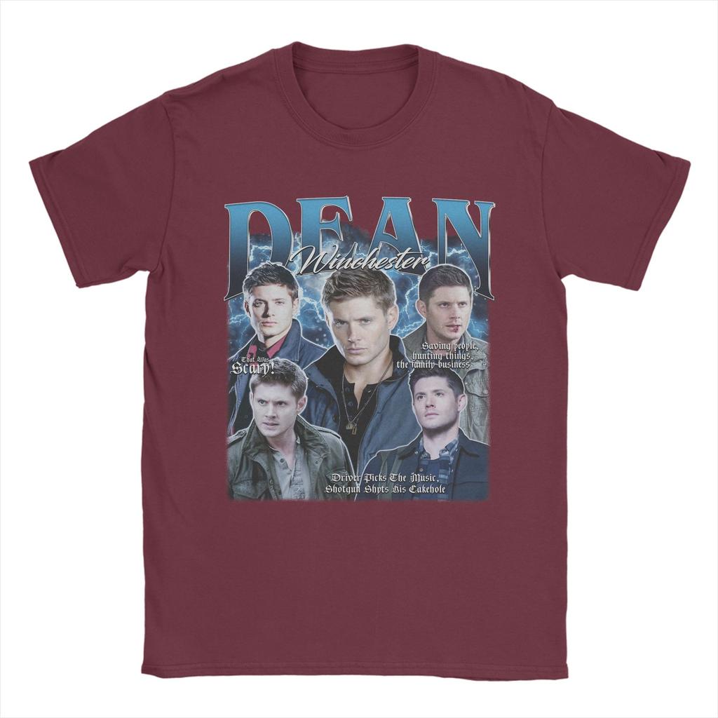 Men Dean Winchester Supernatural T Shirts  Cotton Clothing Casual Short Sleeve Crew Neck Tees Gift Idea TShirt