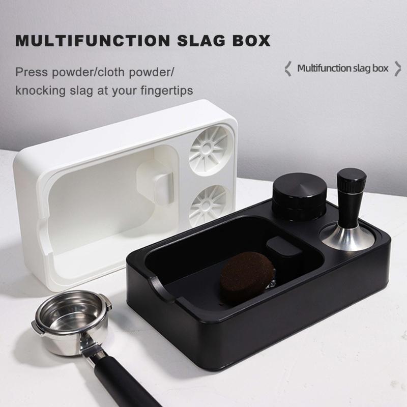 Multifuntional Practical Tamping Station ABS Tamper Station with Coffee Residues Tub Suitable for Coffee Tool Storage
