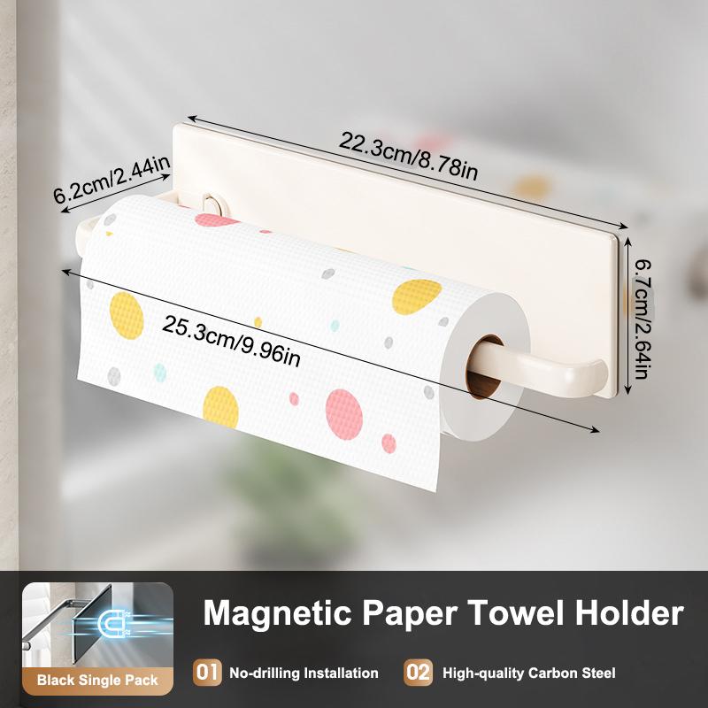 Magnetic Self-Adhesive Wall-Mounted Tissue Holder With Cling Film Easy Magnetic Installation Suitable For Kitchen Bathroom белый 617₽