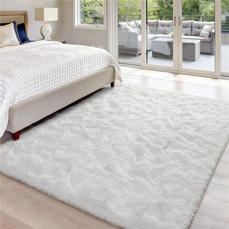 Large Area Rugs for Living Room Super Soft Fluffy Modern Bedroom Rug, Tie-Dyed Indoor Shag Fuzzy Carpets for Girls Kids Nursery Room Home Decor