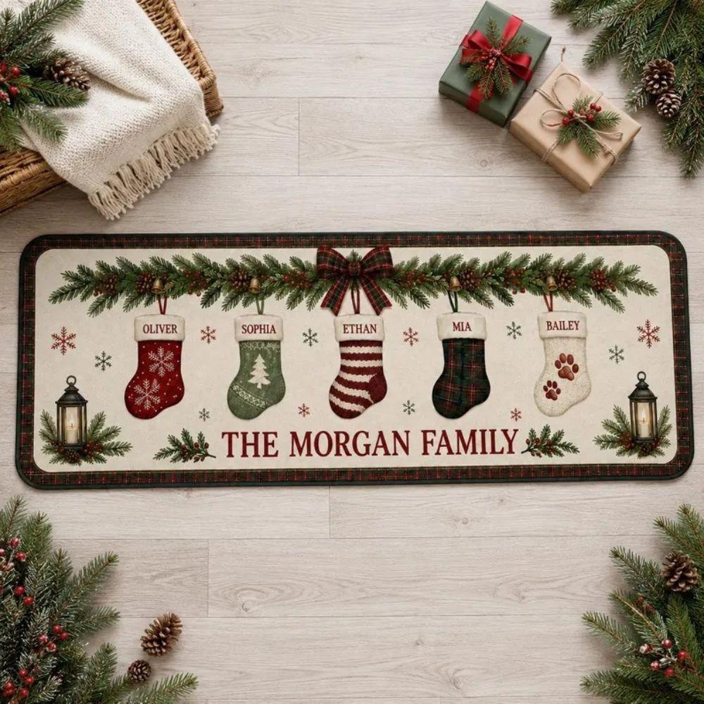 Christmas Long Rug Entrance Floor Mat for Welcome at Doorway Anti-slip Kitchen Corridor Rug 2027 Home Decoration