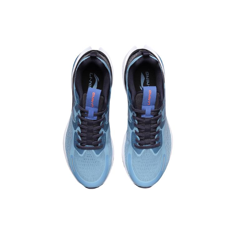 New LiNing Cushioning Low Top Running Shoes Unisex Blue Black ARHR049-2