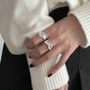 Versatile Agate White Bow Ring For Women Geometric Design With Adjustable Fit Comfort