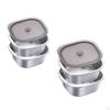 Sieve Set Made of Stainless Steel with Fresh-keeping Containers, Salad Bowls for Grapes, Rice,