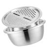 Practical Stainless Steel Basin with Drain Basket Efficient Kitchen Tool Set Suitable for Multifunctional Kitchen Use