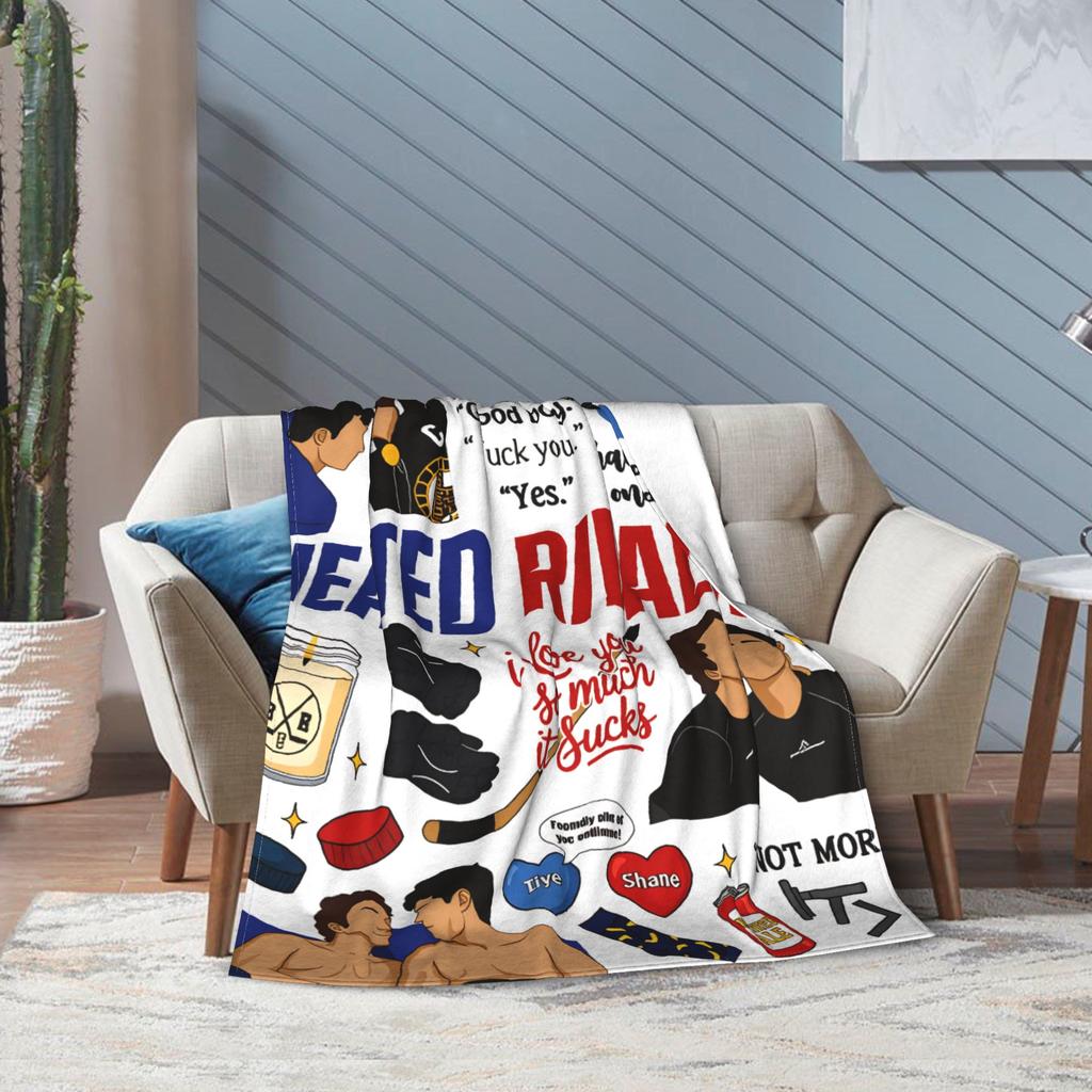 Heated Rivalry Fuzzy Blankets Cute Hollanov Awesome Throw Blanket for Sofa Bedding Lounge 150*125cm Quilt