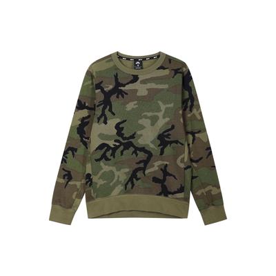 Casual Sport Fleece Crew Neck Sweatshirt Men Tops Olive-Green CN5374-222