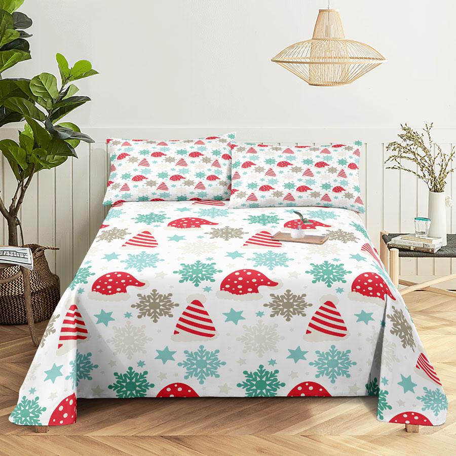 Julesengesett og putevar Sengetøy Laken Dynetrekk King Queen Size for enkeltdobbeltsenger 220x240 Twin Full Tynt Mykt