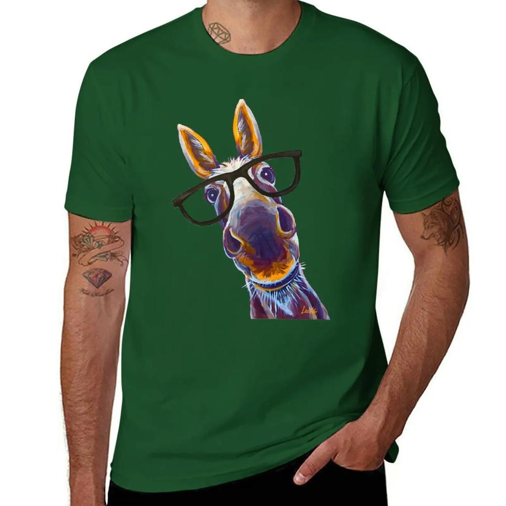 Funny Donkey art, Smart Donkey with glasses T-Shirt cute tops sublime vintage clothes t shirts
