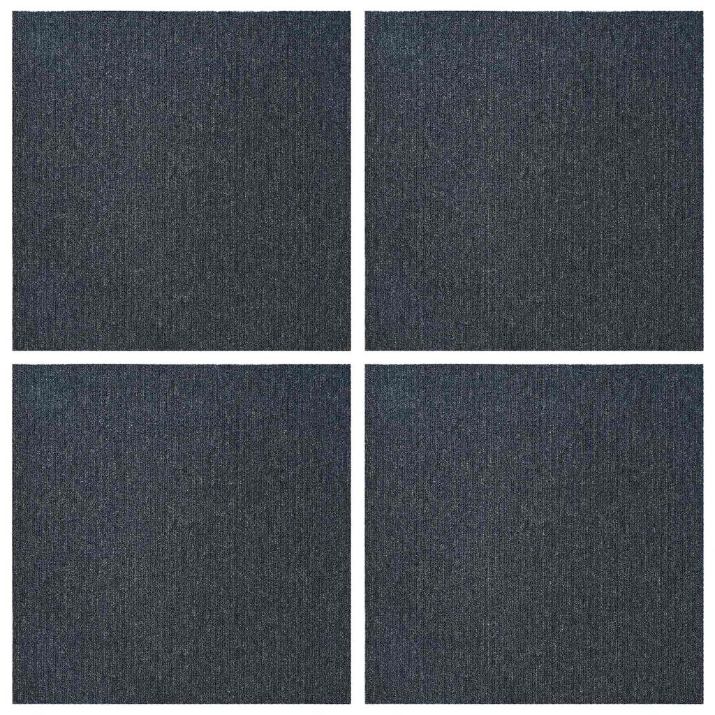 Blue Gray Carpet Tile 50 x 50 cm 4 pcs PP and Bitumen