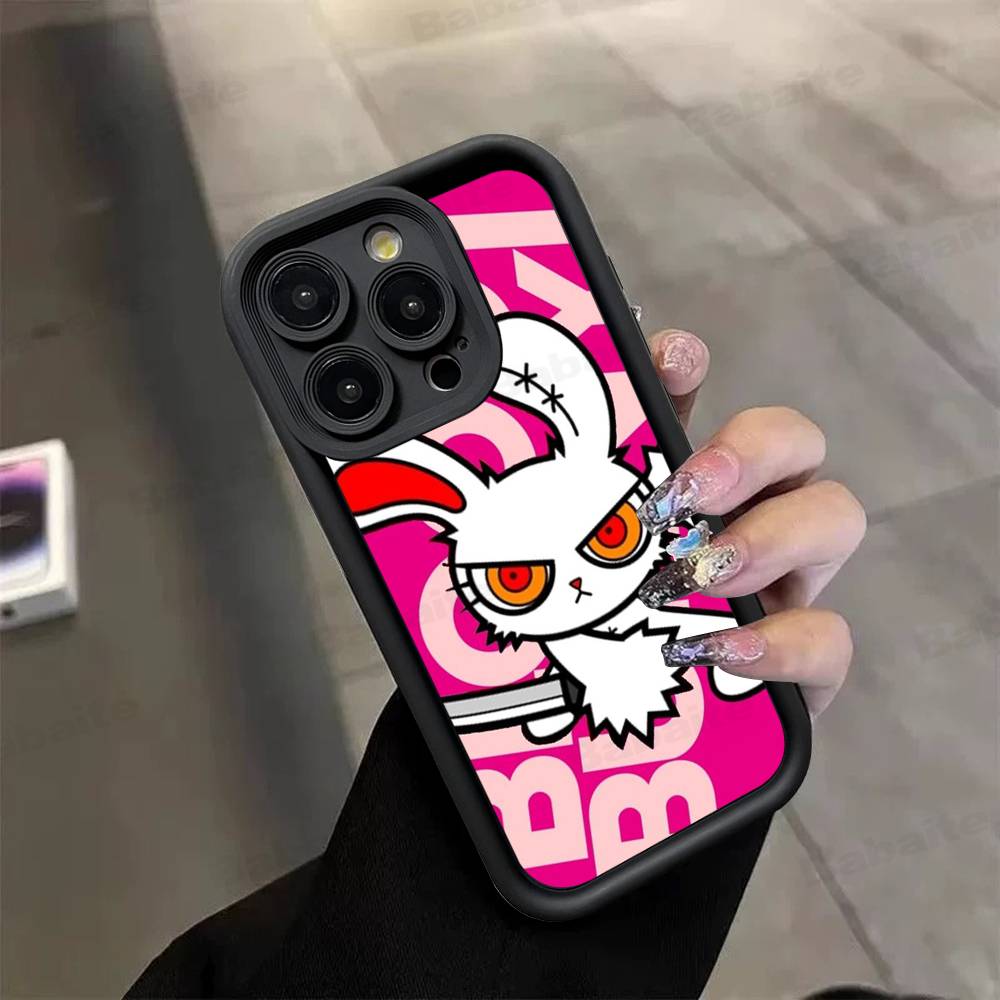 Anime B-Bloody Bunny Silicone Soft Phone Case For IPhone 17 16 14 13 12 11 15 Pro Max Plus Air Cover