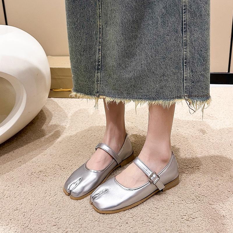Fashion Women New Split Toe Flats Loafers Shallow Soft Leather Mules Casual Outdoor Walking Sneakers Mary Jane Shoes Zapatos Mujer