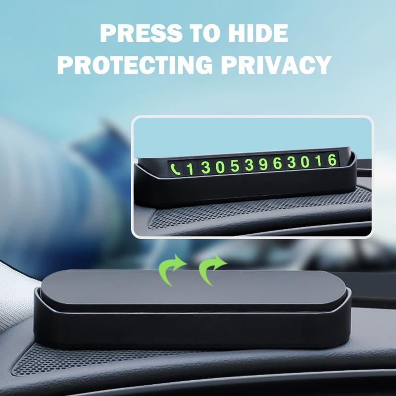 2Pcs Car Temporary Parking Number Plate Luminous With 4 Sets Of Numbers Temporary Stop Sign Phone Number Plate Hidden Switch
