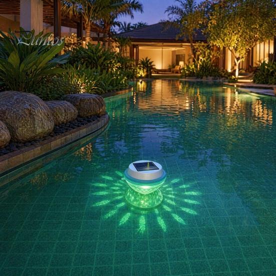 Solar Fish Projection Light Floating Light, with Dynamic Projection, Color-Changing LED Pool Outdoor Decoration Waterproof for Swimming Pools