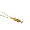 Timeless European & American Retro Gold-Plated Fishbone Pendant Necklace for Women