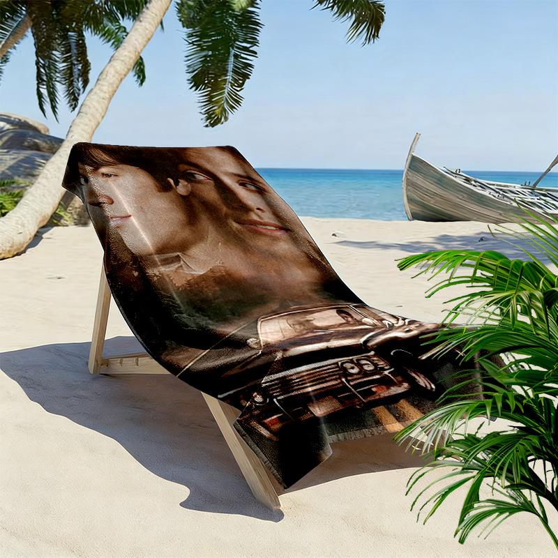 Supernatural Print Beach Towel, Large Soft Quick Dry Towel for Beach Camping Swimming