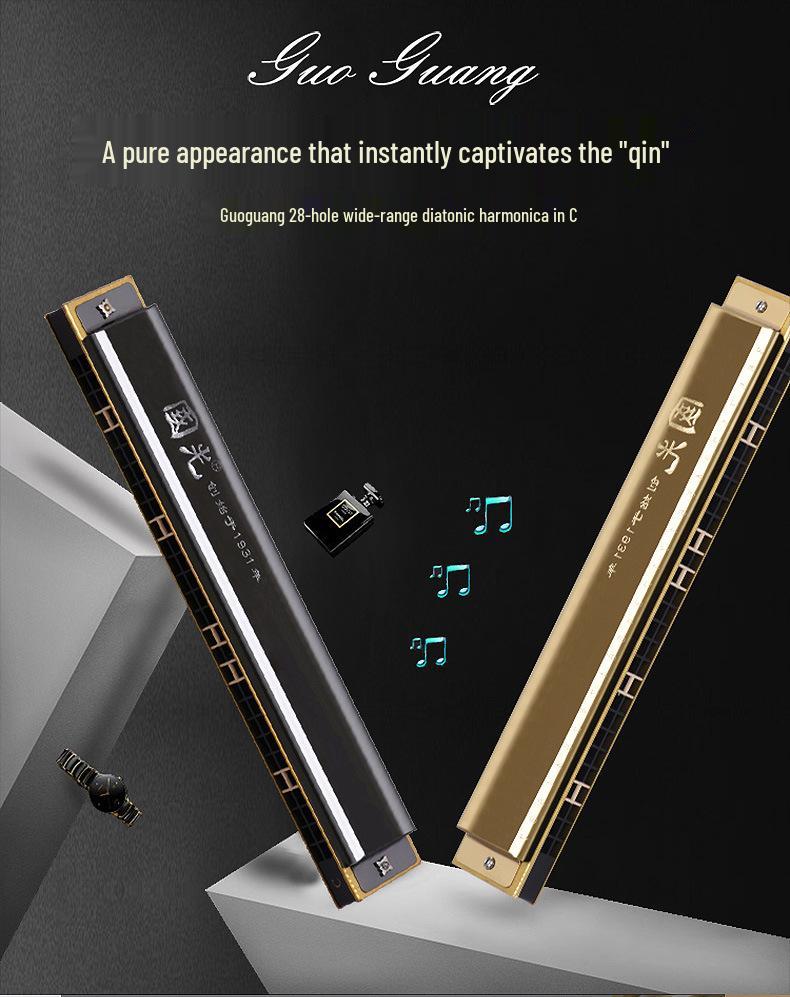 28otvorová harmonika s širokým rozsahem a dvojitým jazýčkem v ladění C pro studenty, začátečníky i profesionály
