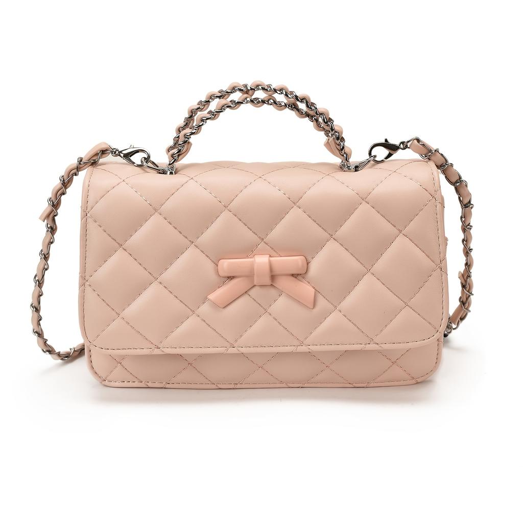 Sweet bow chain handbag, new design, elegant and versatile shoulder/crossbody bag, versatile, simple, stylish, and high-end commuting bag.