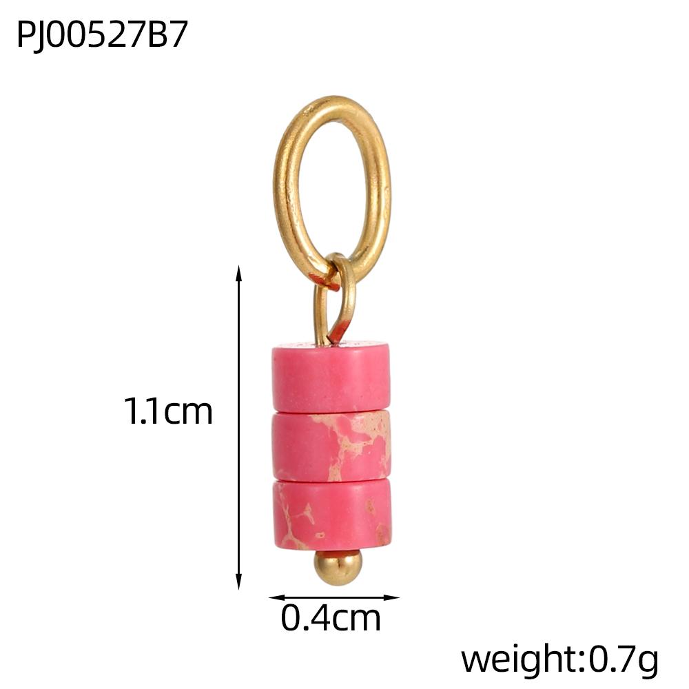 CARLIDANA2PCS Hot Sale Heart Colored Natural Stone Accessories Non Tarnish DIY Jewelry Plated Gold Stainless Steel Charm Pendant