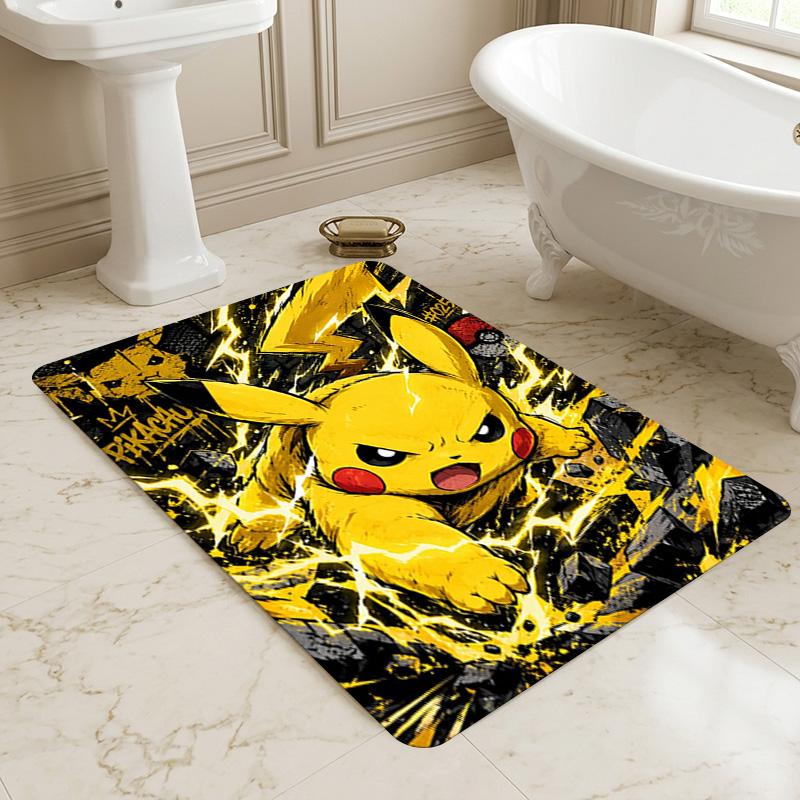 Pikachu Power Living Room Nonslip Area Rug Soft Carpet For Bedroom Game Playroom Sofa Office Home Decor Doormat Christmas Gift C922433