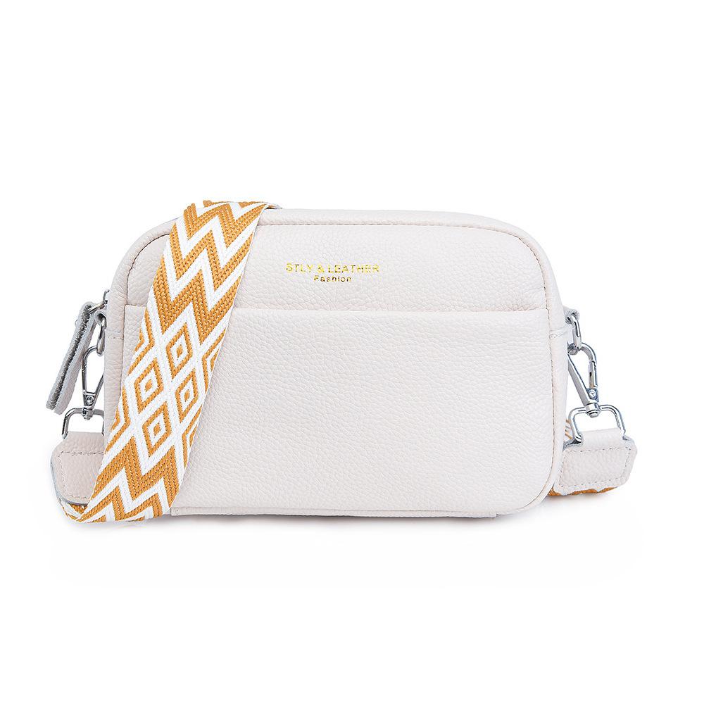 Borsa da Donna in Vera Pelle, Borsa a Spalla Singola Crossbody, Nuova alla Moda Minimalista per il Pendolarismo Borsa Quadrata Piccola in Pelle di Bovino di Primo Strato