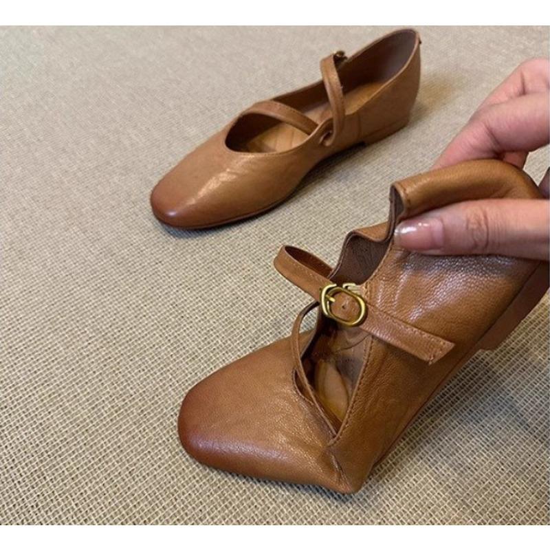 Mode Neue Flache Schuhe Mary Jane Schuhe Damen Retro Sohle Leder Ballett Frühling Trend Kleid Elegante Schuhe Lässig Flach Komfort Zapatos Mujer