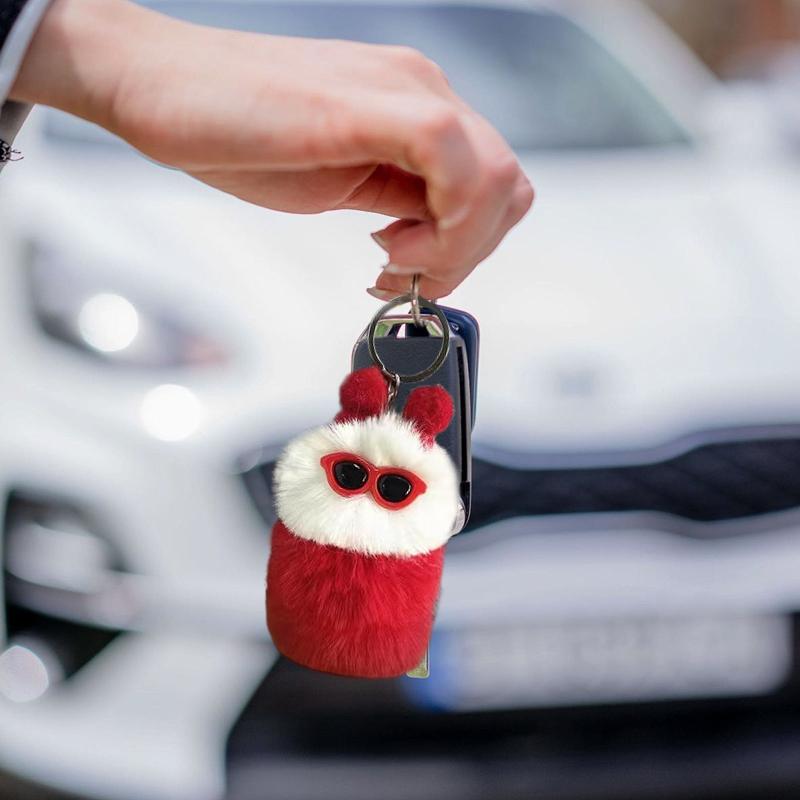 1PC Pendant Gift Car Keychain Personality Plush Doll Trendy Flu Plush Fun Cute Fashion Multicolored