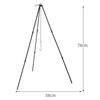 Cooking Tripod Foldable Campfire Tripod with Chain and Carrying Bag Aluminum Alloy for Outdoor Cooking Black