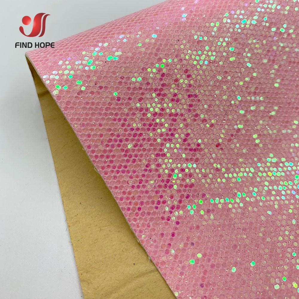 Selbstklebendes Diamant-Glitzer-PU-Kunstleder-Vinyl-Funkelndes Stoffmaterial Bastel-Schleifen-Dekor Handgemachtes DIY