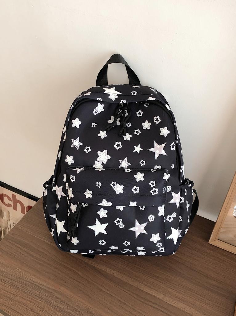 Schoolbag Female Junior High School High School Student Star Print Korean Version Niche Ins Backpack Mori College Student Backpack Female