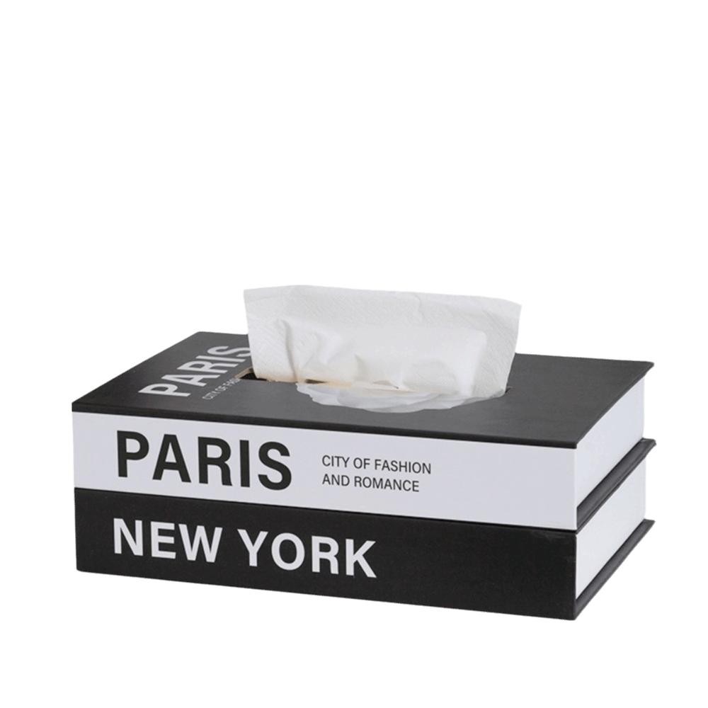 Luxury Book Style Tissue Box Ornaments Napkin Holder Case Organizer Paper Box  Home Decoration