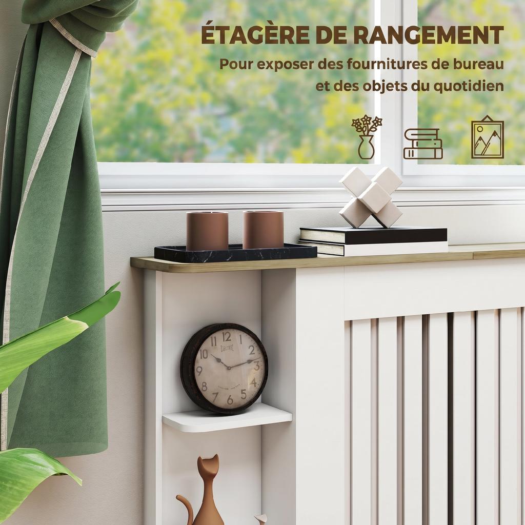 Radiator Cover, 152 x 19 x 83 cm, White