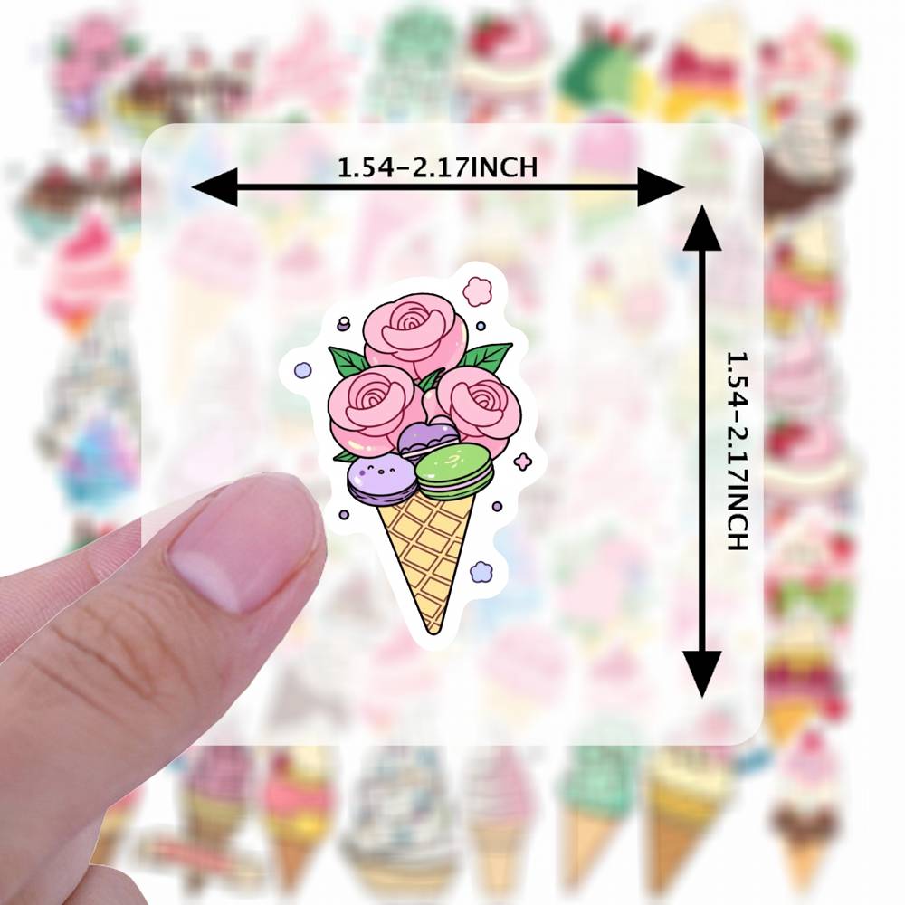 35pcs Playful Dessert Stickers Cartoon Ice Cream Funny Stickers  Stickers For DIY Phone Guitar Laptop Notebook Suitcase
