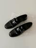 Retro Leather Double Bow Small Leather Shoes Women's 2025 Spring New Thick Heel Round Head Loafers Mary Jane Single Shoes