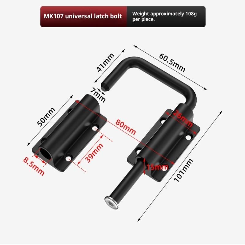 1Pcs Durable Aluminum Alloy Door Latch Lock 90/180 Degree Gate Latch Safety Anti-Theft Buckle Door Bolts Door Buckle Hardware