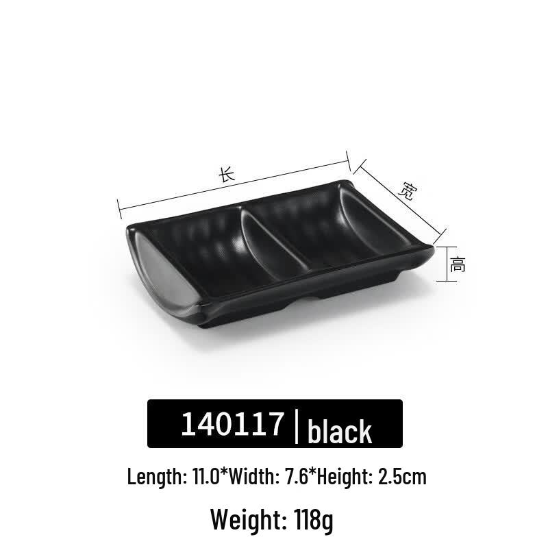 Melamine 3-Compartment Dipping Sauce Dish