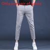 Young Men Summer Slim Fit Business Casual Pants With Stretch Cotton For Daily Wear