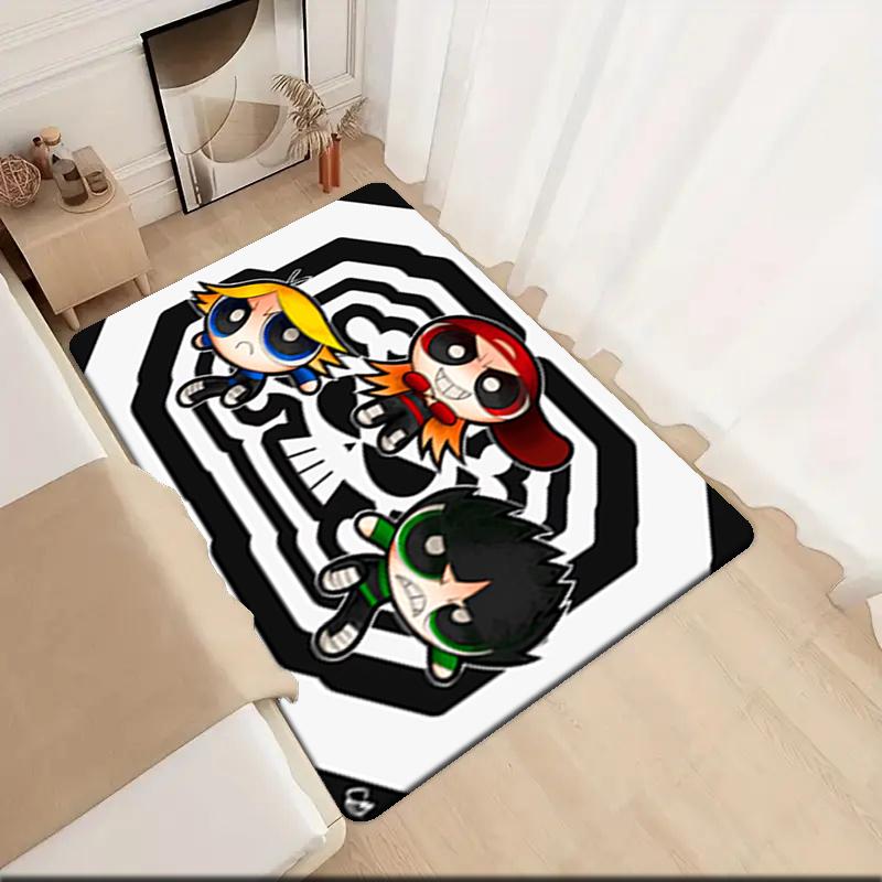 1Pc The Powerpuff Girls Printed rectangle carpet, home door mat, outdoor travel protection carpet A2