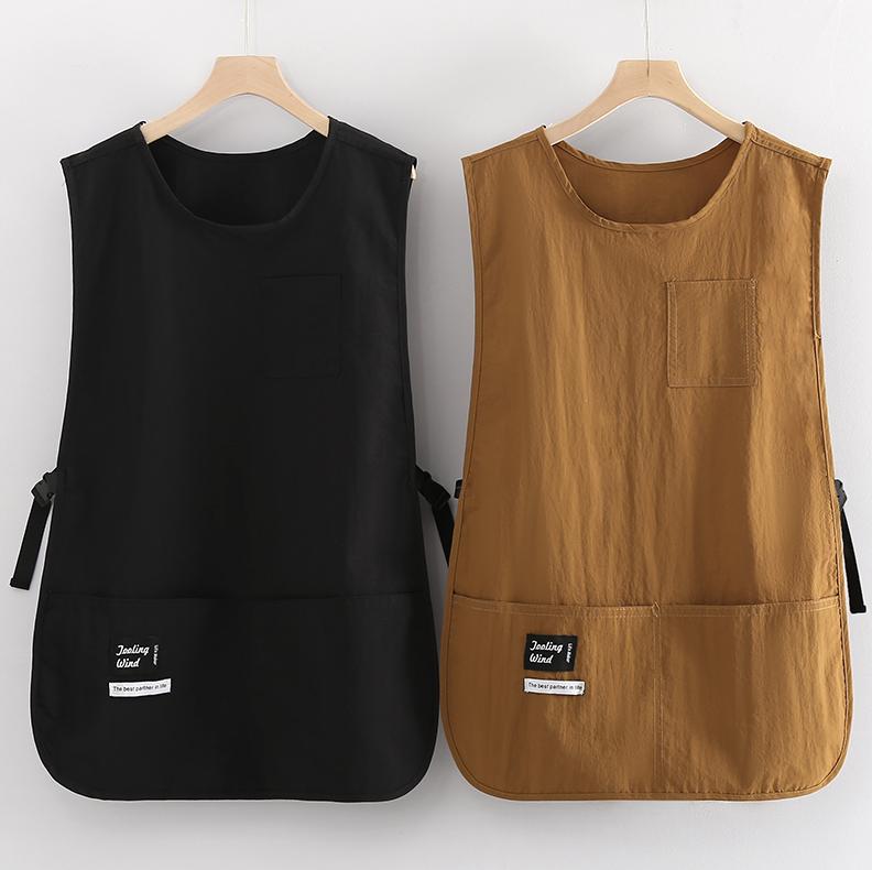 Anti-stain sleeveless apron and light green canvas scarf, kitchen apron set (2 pieces). Features waterproof design, suitable for both men and women