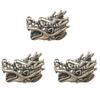 Pack of 3 Dragon Head Shape Metal Paracord Pendant Metal Texture Suitable for Fashion Enthusiasts Gear Upgrading