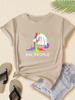 Funny Rainbow Horse Letter Printed Fashion Casual Unisexs Top Summer Fashion Unisexs Printed Daily Tshirt Comfortable
