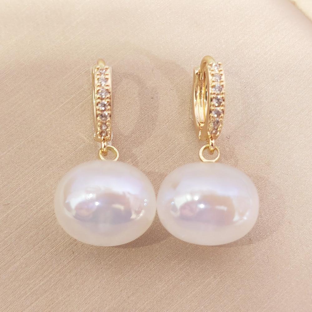Neue Mode Bunte Perlen Baumeln Ohrringe für Frauen Hochzeit Schmuck Zirkonia Eardrop