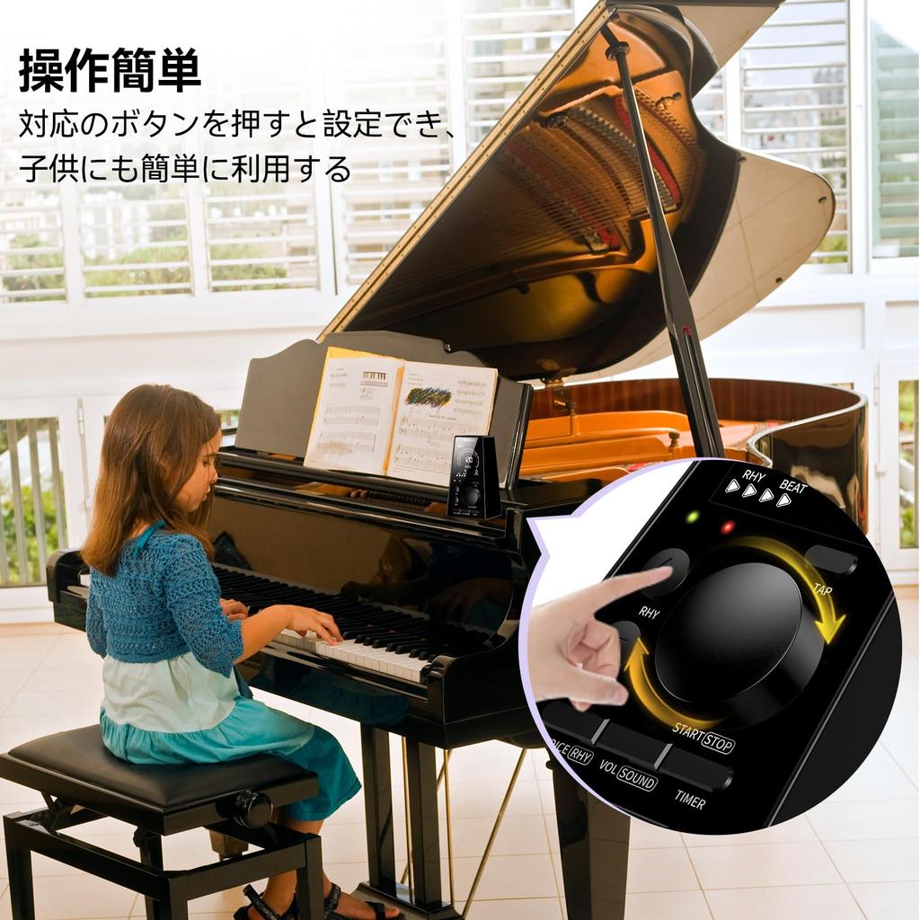 TERENCE Pendulum Metronome, High-Precision, for Instrument Practice/Performance, Beginner-Friendly, Metal Core, Compact, High Volume, Standard, Suitab