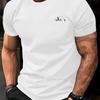 Men Summer Fishing Print Short Sleeve T-Shirt Polyester Crew Neck Tee Breathable Fabric Regular Fit with Graphic Design