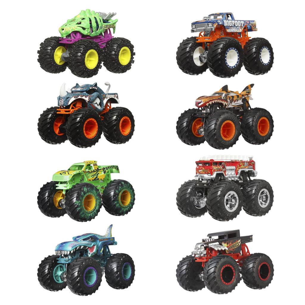 Hot Wheels Monster Truck Assortment Vehicle Toy Miniature Cars for Ages 3 and JCW76 164 8-Pack Up, Multi-Purpose,