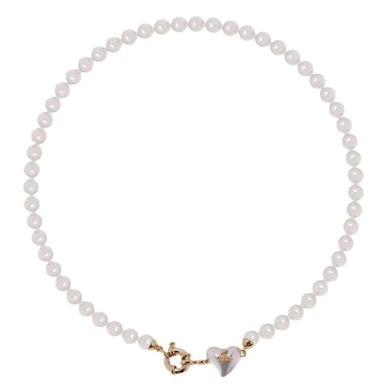 High-End Empress Dowager Heart Necklace and Saturn Bracelet Set