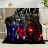 1PC Robot Invasion Alert Flannel Blanket Gift, Suitable for Both Men And Women, Soft Ideal for Beds And Sofa, Birthday Or Christmas Gift
