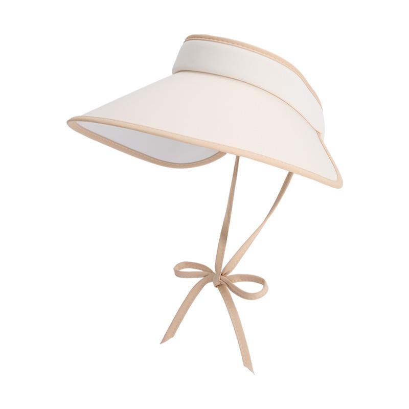 Summer Ice Silk Eaves Empty Top Sun Hat Versatile Fashion Bow Sun Protection Hat UV Protection Sun Hat Children