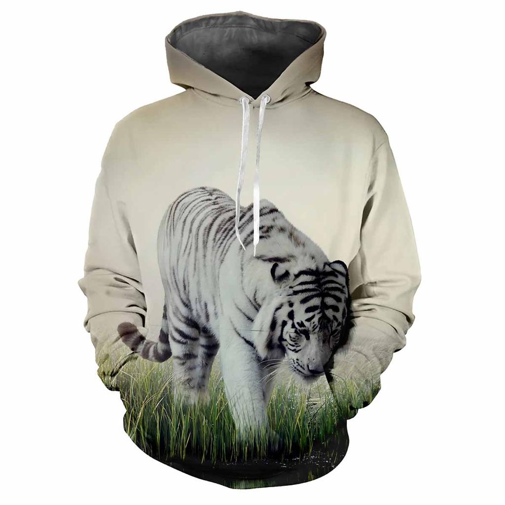 Tiger Djur Best 3d Tryckt Vår Och Höst Män Med Huvtröja Lös Casual Mode Personlighet För Att Skapa Bekväma Kläder